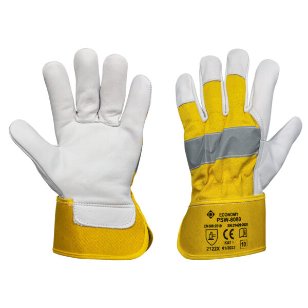 PSW-8080 Eco Rękawice monterskie, skóra kozia, żółty